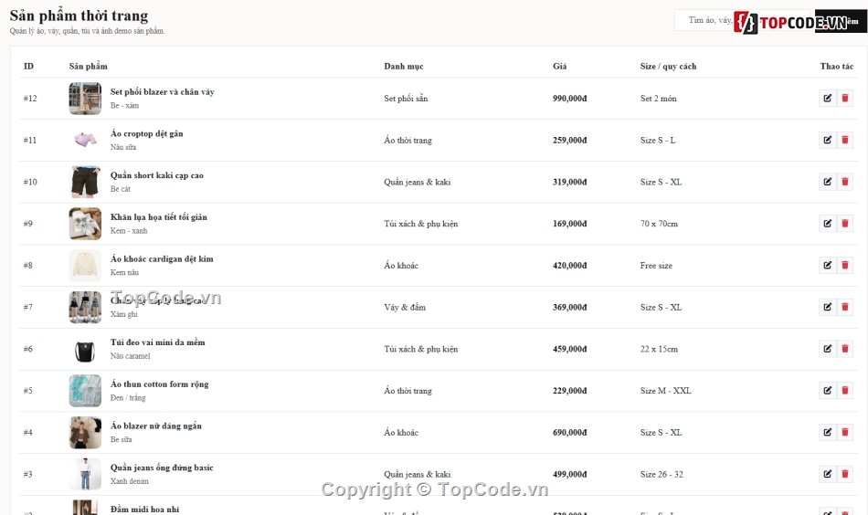website thời trang,bán website,web bán thời trang